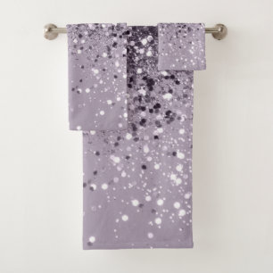 Sparkling Lavender Lady Glitter #2 #shiny #decor Bath Towel Set
