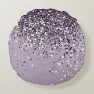 Sparkling Lavender Lady Glitter #2 #shiny #decor Round Pillow