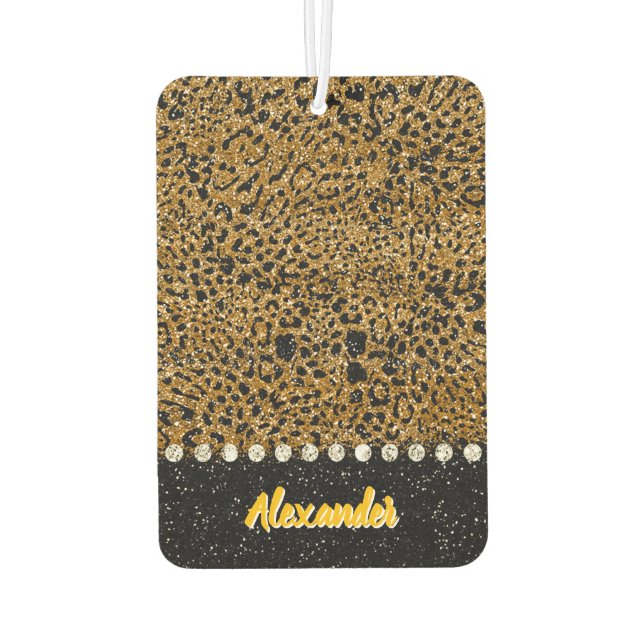 Sparkling leopard print fabric air freshener (Back)