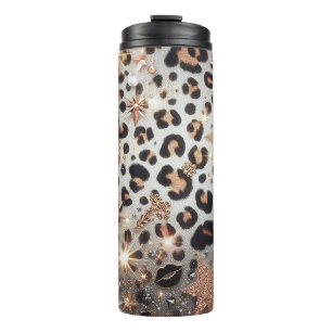 Sparkling Leopard Print Thermal Tumbler