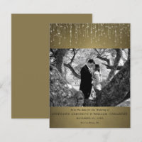 Sparkling Lights Gold Photo Save the Date