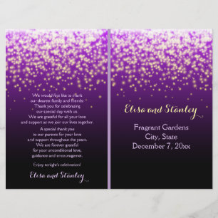 Sparkling lights in the sky purple wedding program