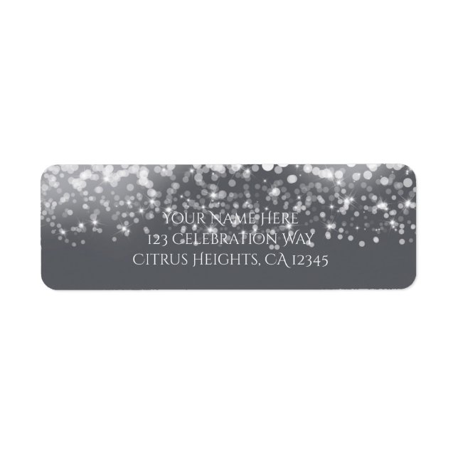 Sparkling Lights Romantic Grey Modern Wedding (Front)