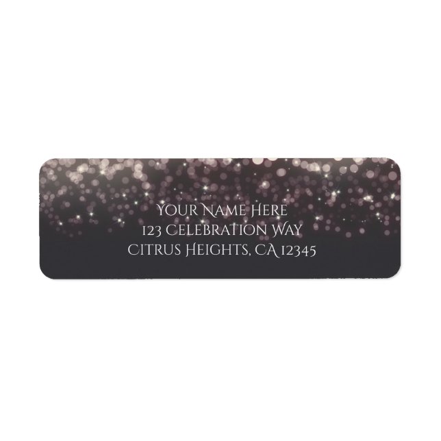 Sparkling Lights Romantic Grey Modern Wedding (Front)