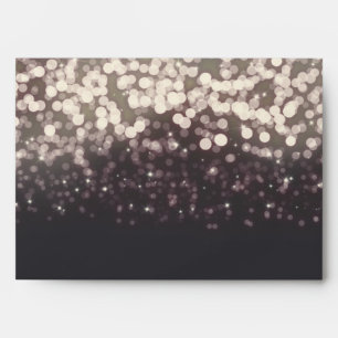 Sparkling Lights Romantic Grey Modern Wedding Envelopes