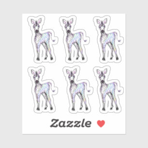 Sparkling magical rainbow zebra