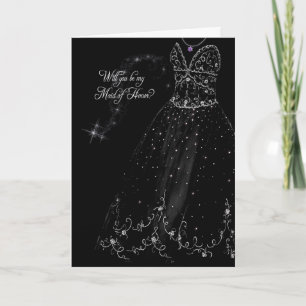 Sparkling Maid of Honour request Invitation