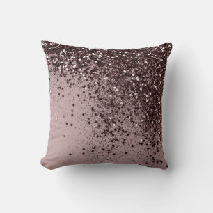 Sparkling Mauve Lady Glitter #4 (Faux Glitter) Throw Pillow