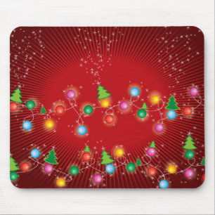 Sparkling Mini Colourful Fun Christmas Tree Lights Mouse Pad