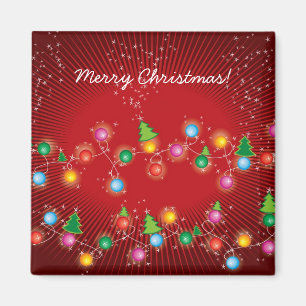 Sparkling Mini X'mas Tree Lights Gift Magnet