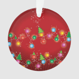 Sparkling Mini X'mas Trees Holiday Photo Ornament