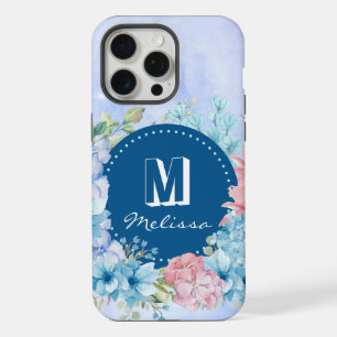 Sparkling Modern Purple Blue Watercolor Floral iPhone 15 Pro Max Case