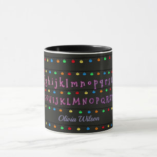 Sparkling Neon Alphabet with Festive Lights Mug