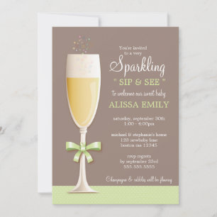 Sparkling New Baby Neutral Sip and See Invitation