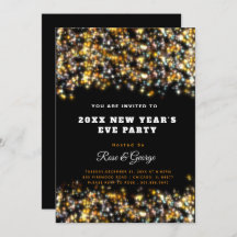 Sparkling New Year's Eve Party 20XX Gold Glitter