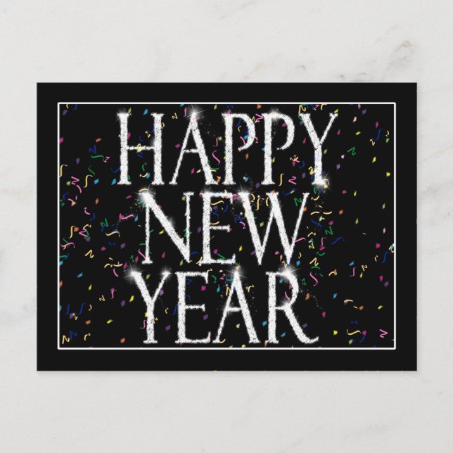 Sparkling New Years Holiday Postcard (Front)
