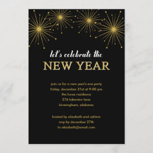 Sparkling Night New Year's Eve Party Invitation