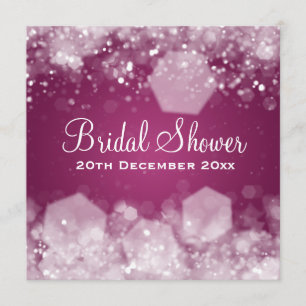 Sparkling Night Plum Elegant Bridal Shower Invitation