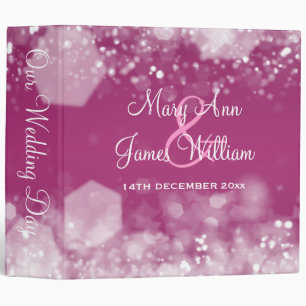 Sparkling Night Plum Elegant  Wedding Binder