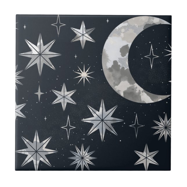 Sparkling Night Sky  Tile (Front)