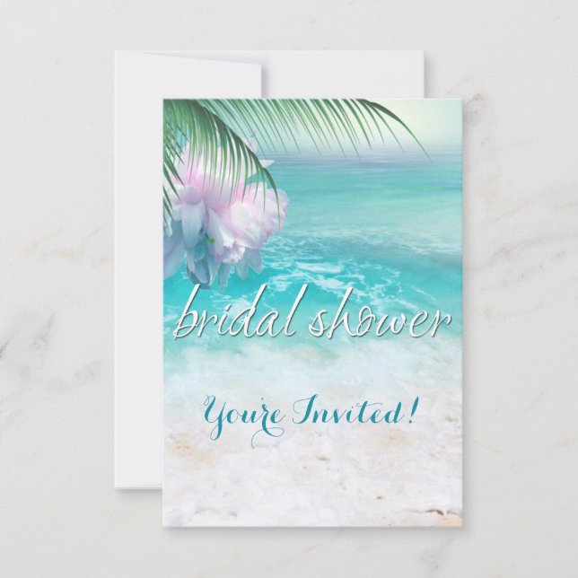 SPARKLING OCEAN WATERS Bridal Shower Invitation (Front)