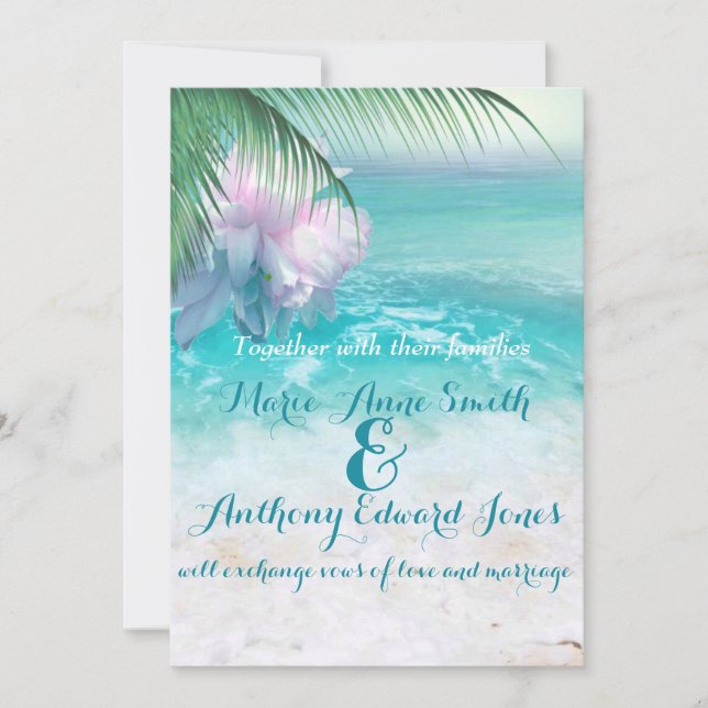 SPARKLING OCEAN WATERS Wedding Invitation (Front)