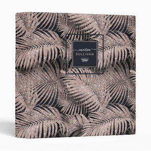 Sparkling Palm Leaves Pattern Gold ID831 Binder