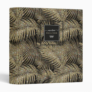 Sparkling Palm Leaves Pattern Gold ID831 Binder