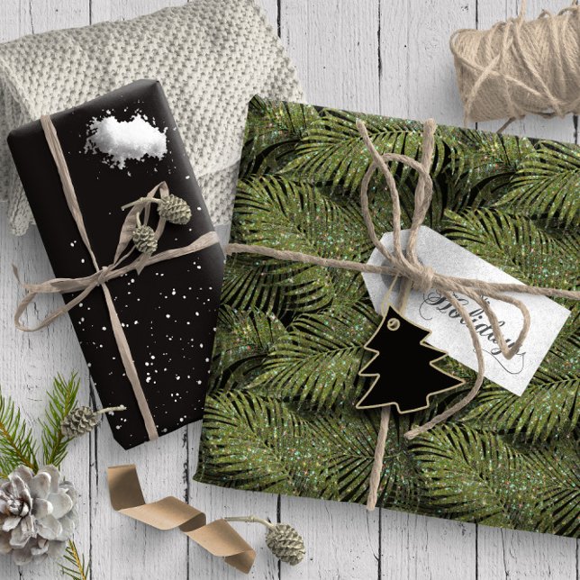 Sparkling Palm Leaves Pattern Green ID831 Wrapping Paper (Creator Uploaded)