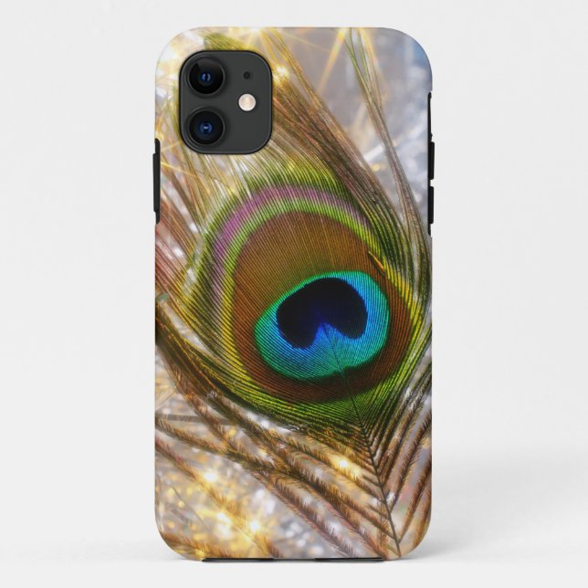 Sparkling Peacock Feather iPhone Case (Back)