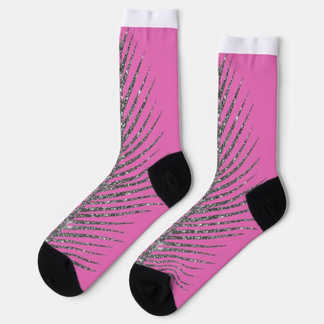Sparkling Pink Glitter  Socks (Left)