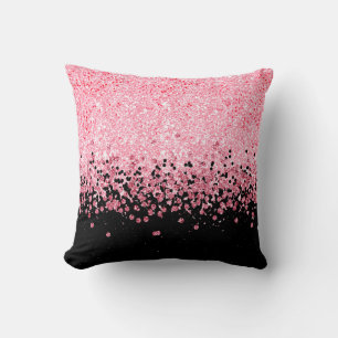 Sparkling Pink Glitter Throw Pillow