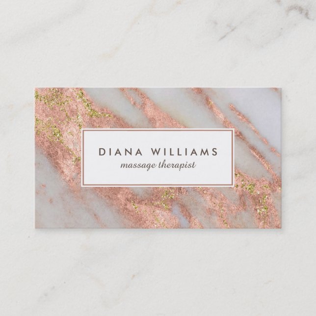 Sparkling Pink Marble Abstract Business Card (Front)