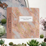 Sparkling Pink Marble Abstract Makeup Artist Binder<br><div class="desc">An elegantly feminine abstract marble pattern in pink and grayish-white with gold glitter sparkle highlights and chic text layout. This 3-ring binder is shown as a makeup artist binder but also works beautifully for many professions: stylish, manicurist, interior design, personal shopper, assistant, office manager, sales, accountant, legal, fashion industry, and...</div>