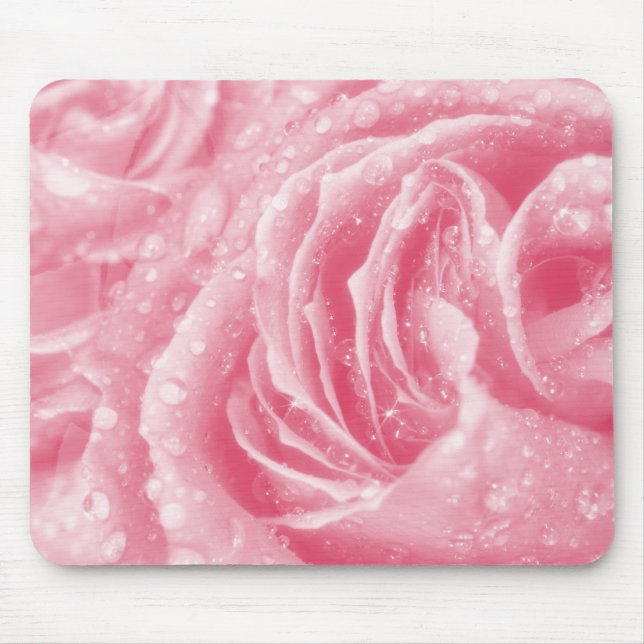 Sparkling Pink Rose Mousepad (Front)