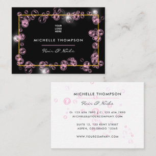  Sparkling Pink Soap Bubble Beauty Industry  Business Card
