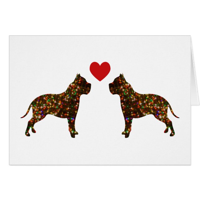 Sparkling Pitbull Love Silhouette (Front Horizontal)