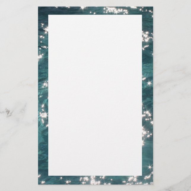 Sparkling Pool Water Background Stationery (Front)