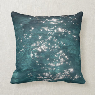 Sparkling Pool Water Background Throw Pillow