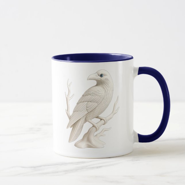 Sparkling Porcelain Raven Mug (Right)