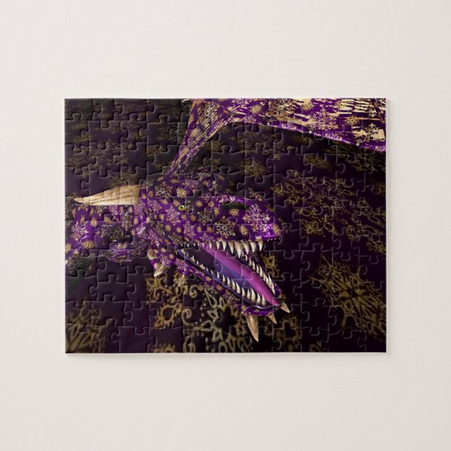 Sparkling Purple Dragon Jigsaw Puzzle (Horizontal)
