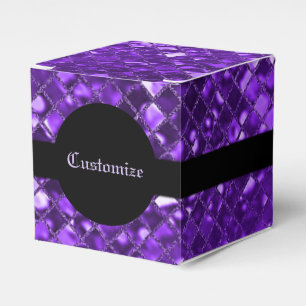 Sparkling Purple Mosaic Pattern Cube Favour Box