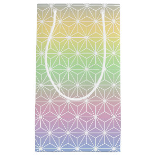 Sparkling Rainbow Asanoha Geometric Pattern Small Gift Bag