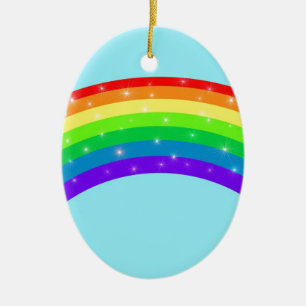Sparkling Rainbow Ceramic Ornament