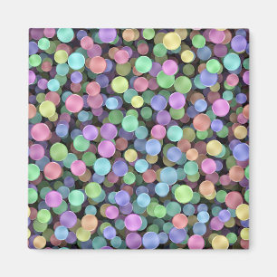 Sparkling Rainbow Polka Dots Magnet