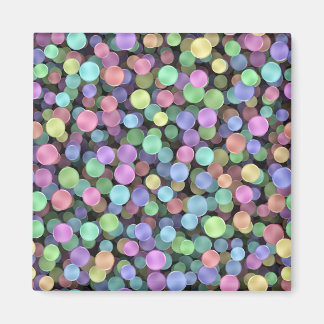Sparkling Rainbow Polka Dots Magnet