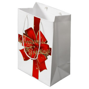 Sparkling Red Bow Season's Greetings Gift Bag