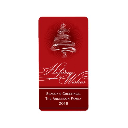 Sparkling Red Christmas Tree Swirls Holiday Gift T
