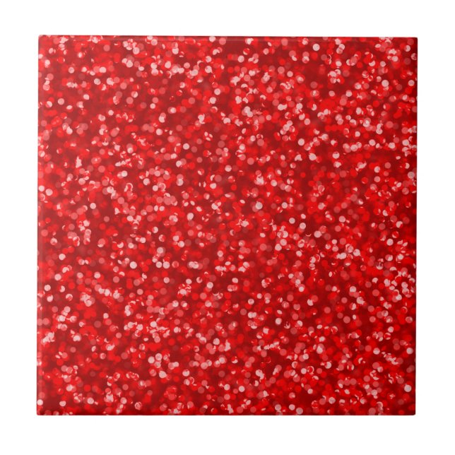 Sparkling Red Glitter Tile (Front)