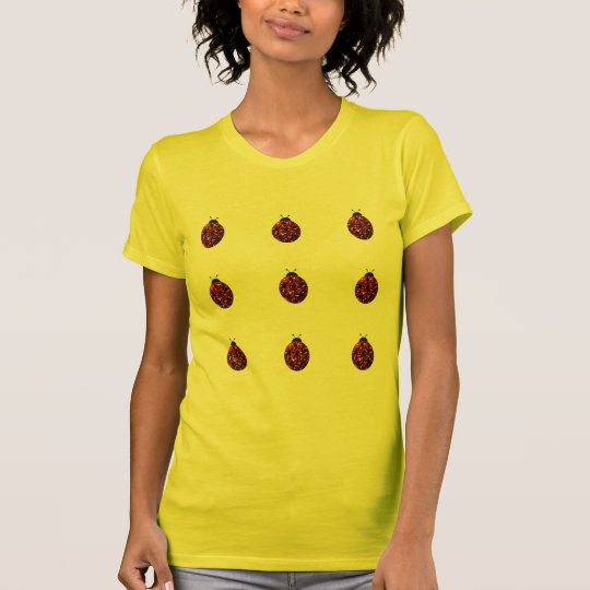 Sparkling red sparkles Ladybird Ladybug pattern T-Shirt